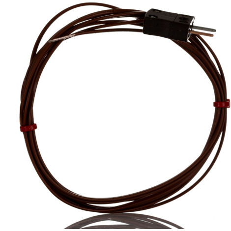 Thermocouple scellé hermétiquement RS PRO type T Ø 7/0.2mm, L 2m, +260°C max à Fiche mâle miniature ( Prix pour 1 )