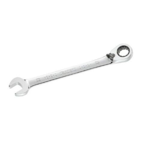 Expert – Clé mixte à cliquet 10 mm – Angle de reprise 5° – Tête polygonale coudée 15° – Acier au Chrome Vanadium – Longueur 158 mm
