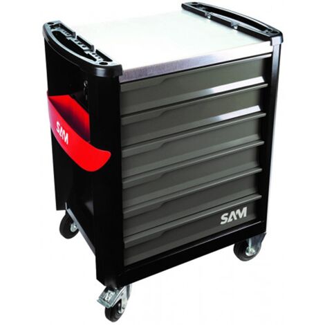 Sam Outillage – Servante d'atelier roulante en acier galvanisé 6 tiroirs – Longueur 510mm – Largeur 834mm – Hauteur 1m – Charge maximale 300kg