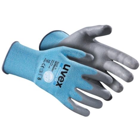 Gants de manutention Uvex Phynomic C5 taille 9, Résistant aux coupures, 1 Paire, Bleu ( Prix pour 1 paire )