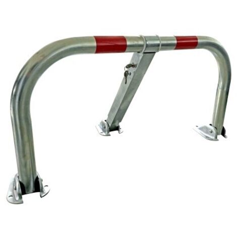 Arceau de parking acier galvanisé 970x460mm Ø50mm – 2 bandes réfléchissantes CL1 – 2 clés + fixations – STOPLACE – Viso