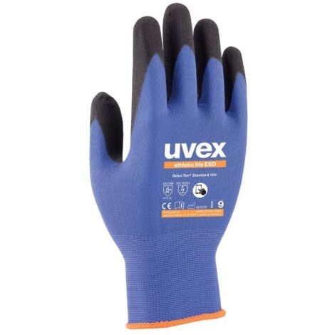 Gants de manutention Uvex Athletic Lite ESD taille 10, Bleu ( Prix pour 1 paire )