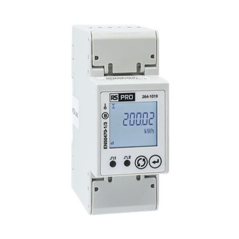 Compteur d'énergie RS PRO, 1 phase, 276 (Phase and Neutral) V ac, 100A, 65Hz, Modbus RS485, 1 x entrée directe, 1 x ( Prix pour 1 )