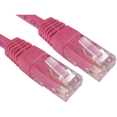Câble Ethernet catégorie 6 UTP RS PRO, Rose, 10m PVC Avec connecteur Droit ( Prix pour 1 )