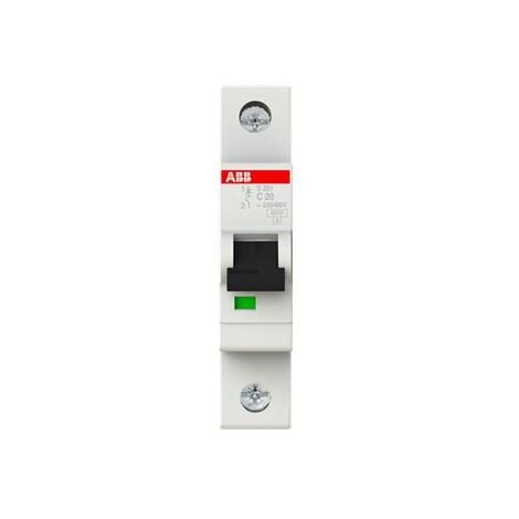 Disjoncteur ABB S200 1P, 20A, montage rail DIN ( Prix pour Boîte de 1 )