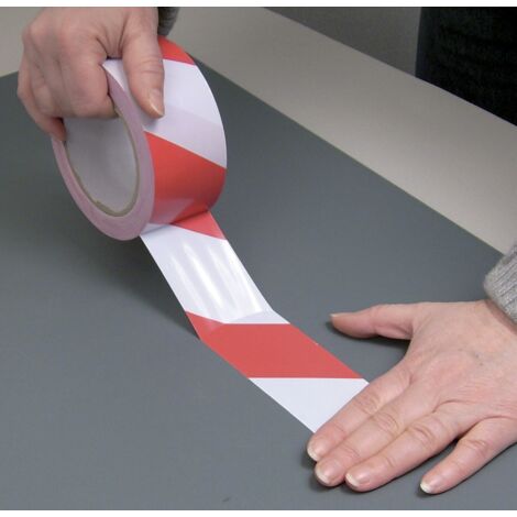 Ruban de Signalisation Rouge/Blanc RS PRO, 50mm x 33mm x 0.15mm ( Prix pour 1 ) (1/3)