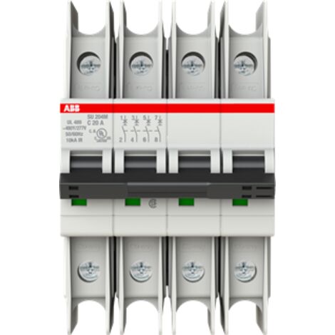Disjoncteur ABB SU200 M 4P, 20A, pouvoir de coupure 15 kA ( Prix pour 1 ) (1/3)