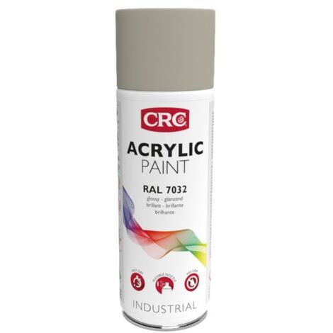 Peinture aérosol CRC ACRYLIC PAINT, Gris RAL 7032 Brillant, 400ml ( Prix pour 1 )