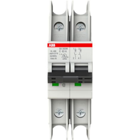 Disjoncteur ABB SU200 M 2P, 63A, pouvoir de coupure 15 kA ( Prix pour 1 ) (1/3)