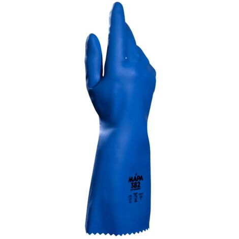 Gants de manutention Mapa ULTRANEO 382 taille 6, Résiste aux produits chimiques, 12 Paires, Bleu ( Prix pour Paquet de 12 Paires )