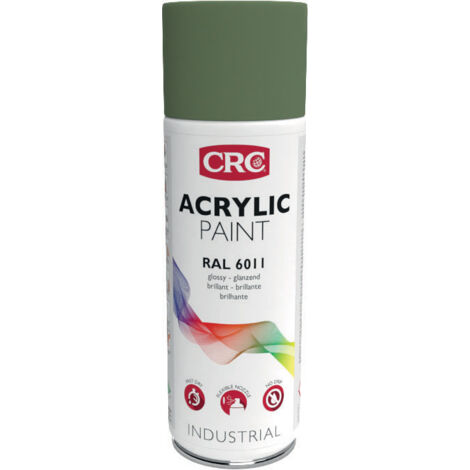 Peinture aérosol CRC ACRYLIC PAINT, Vert RAL 6011 Brillant, 400ml ( Prix pour 1 )
