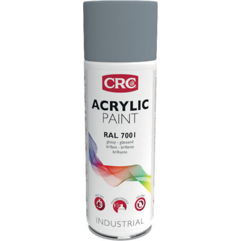 Peinture aérosol CRC ACRYLIC PAINT, Gris-argent RAL 7001 Brillant, 400ml ( Prix pour 1 )
