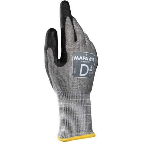 Gants de manutention Mapa KRYTECH 615 taille 8, Résistant aux coupures, 1 Paire, Gris ( Prix pour 1 paire ) (1/4)