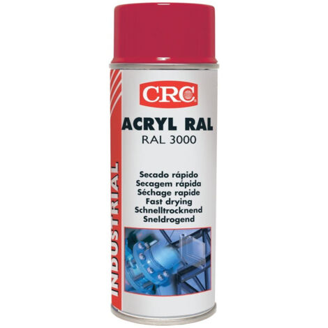 Peinture aérosol CRC ACRYLIC PAINT, Rouge RAL 3000 Brillant, 400ml ( Prix pour 1 )