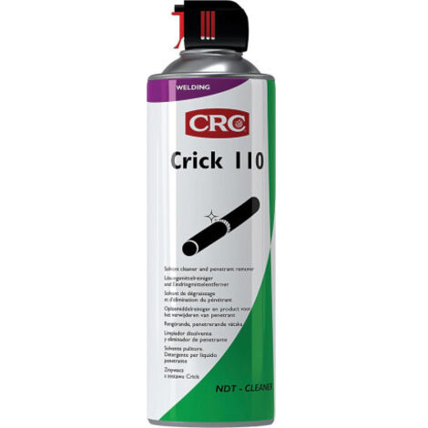 Nettoyant CRC Crick 110 Aérosol 500ml ( Prix pour 1 ) A base de solvants pour la préparation des surfaces à contrôler. Séchage rapide. Multipositions. Propulsé au CO2. (1/4)