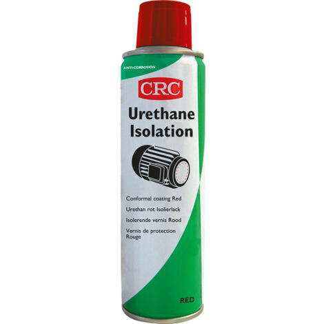 Vernis en aérosol uréthane rouge 250 ml – Protection diélectrique 40kV/mm – Température d'utilisation -40°C à +120°C – CRC
