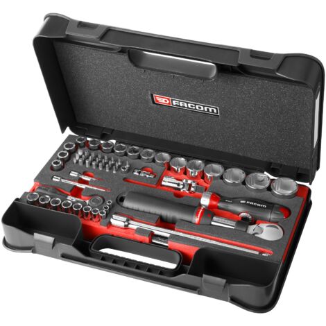 FACOM Douille Longue 1/4" 6 Pans 14 Mm – Profil OGV, Chromée, Grande Profondeur 51 Mm, Pour Usage Pro – Réf. R.14LA