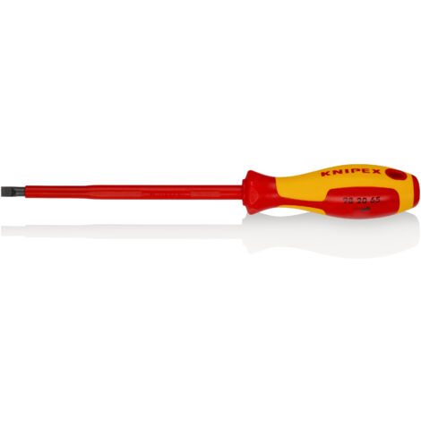 KNIPEX 98 20 65 Tournevis pour vis à fente poignée isolante bi-matière, certifiée VDE brunie 262 mm (1/2)