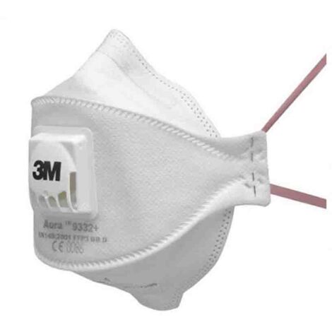 Masque respiratoire jetable 3M FFP3 série 9300+ Series, avec soupape ( Prix pour Boîte de 330 )