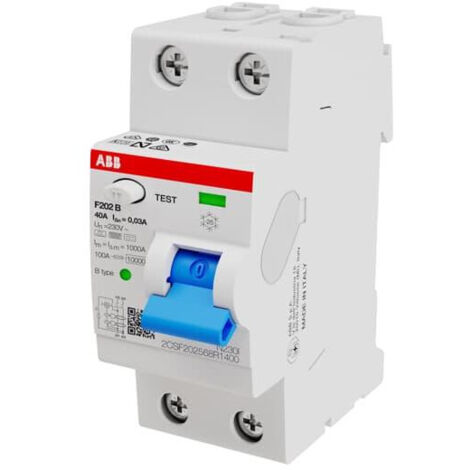 ABB – Interrupteur différentiel 2 pôles 40A 30mA Type B – Protection circuits électriques – Sensibilité 30mA pour applications spécifiques