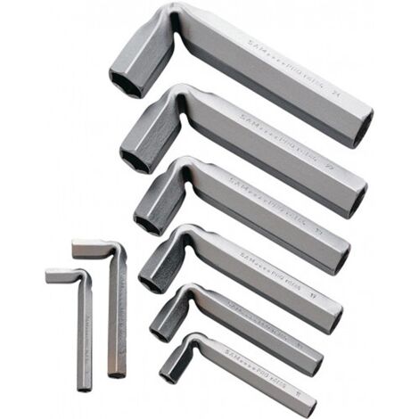 Sam Outillage – Jeu de clés à douille 8 pièces en acier au carbone 8-24 mm – Coffret compact pour écrous noyés – Finition chromée