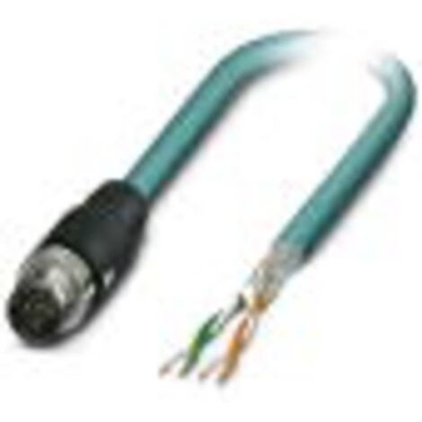 Câble Ethernet catégorie 5 Blindé Phoenix Contact, Bleu, 5m Avec connecteur Droit ( Prix pour 1 ) (1/3)