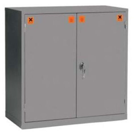 Armoire pour produits dangereux, 1 étagère, Gris, en Acier, verrouillable, 915mm x 915mm x 457mm ( Prix pour 1 ) (1/2)