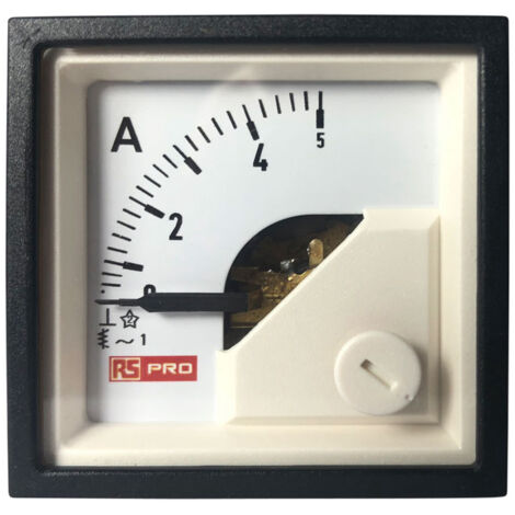 Ampèremètre analogique de panneau V c.a. RS PRO, Echelle 5 (Input, Scale)A, 48mm x 48mm ( Prix pour 1 ) (1/3)