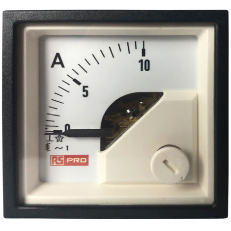 Ampèremètre analogique de panneau V c.a. RS PRO, Echelle 10 (Input, Scale)A, 48mm x 48mm ( Prix pour 1 ) (1/3)