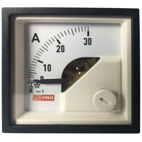Ampèremètre analogique de panneau V c.a. RS PRO, Echelle 30 (Input, Scale)A, 48mm x 48mm ( Prix pour 1 ) (1/3)