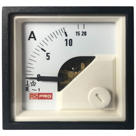Ampèremètre analogique de panneau V c.a. RS PRO, Echelle 20 (Input)A, 48mm x 48mm ( Prix pour 1 ) (1/3)