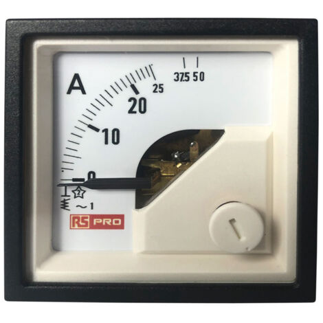 Ampèremètre analogique de panneau V c.a. RS PRO, Echelle 50 (Input)A, 48mm x 48mm ( Prix pour 1 ) (1/3)