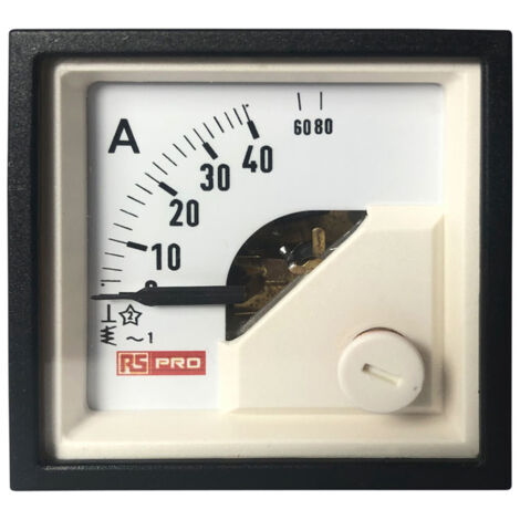 Ampèremètre analogique de panneau V c.a. RS PRO, Echelle 80 (Input)A, 48mm x 48mm ( Prix pour 1 ) (1/3)