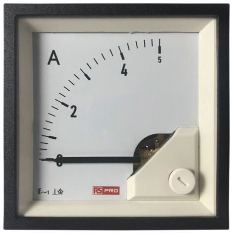 Ampèremètre analogique de panneau V c.a. RS PRO, Echelle 5 (Input, Scale)A, 72mm x 72mm ( Prix pour 1 ) (1/3)