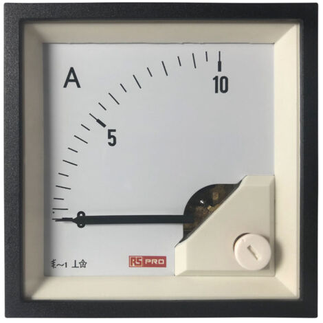 Ampèremètre analogique de panneau V c.a. RS PRO, Echelle 10 (Input)A, 72mm x 72mm ( Prix pour 1 ) (1/3)
