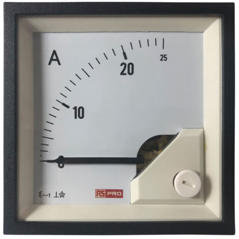 Ampèremètre analogique de panneau V c.a. RS PRO, Echelle 25 (Input)A, 72mm x 72mm ( Prix pour 1 ) (1/3)