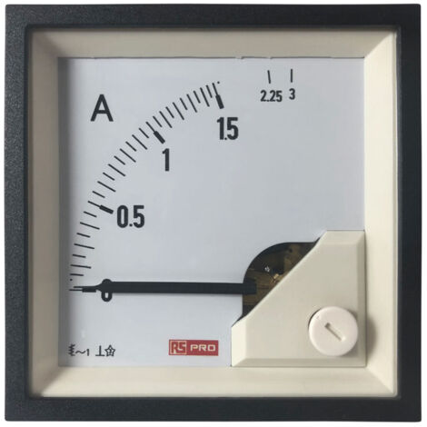 Ampèremètre analogique de panneau V c.a. RS PRO, Echelle 60 (Input)A, 72mm x 72mm ( Prix pour 1 ) (1/3)