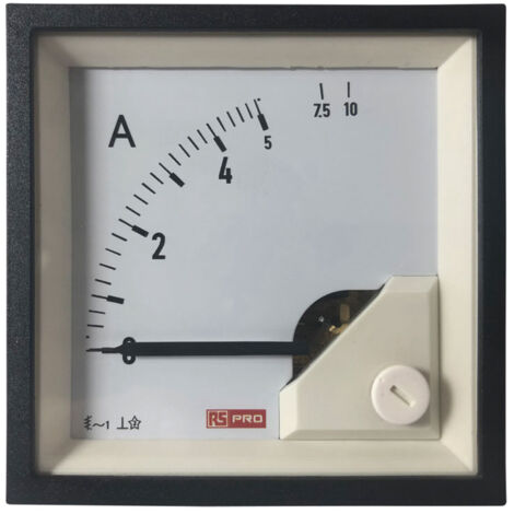 Ampèremètre analogique de panneau V c.a. RS PRO, Echelle 10 (Input)A, 72mm x 72mm ( Prix pour 1 ) (1/3)