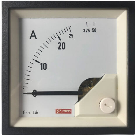 Ampèremètre analogique de panneau V c.a. RS PRO, Echelle 50 (Input)A, 72mm x 72mm ( Prix pour 1 ) (1/3)