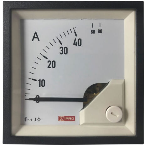 Ampèremètre analogique de panneau V c.a. RS PRO, Echelle 80 (Input)A, 72mm x 72mm ( Prix pour 1 ) (1/3)