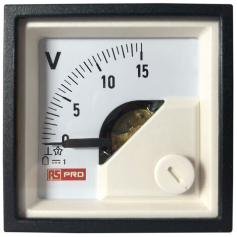 Ampèremètre analogique de panneau V c.c. RS PRO, 48mm x 48mm ( Prix pour 1 ) (1/3)