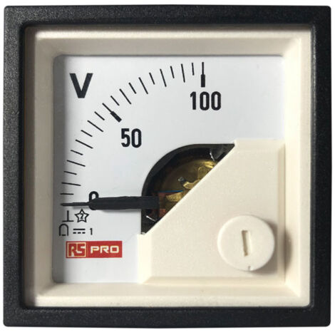 Ampèremètre analogique de panneau V c.c. RS PRO, 48mm x 48mm ( Prix pour 1 ) (1/3)