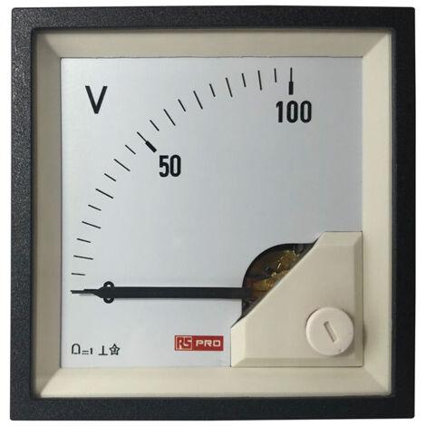 Ampèremètre analogique de panneau V c.c. RS PRO, 72mm x 72mm ( Prix pour 1 ) (1/3)