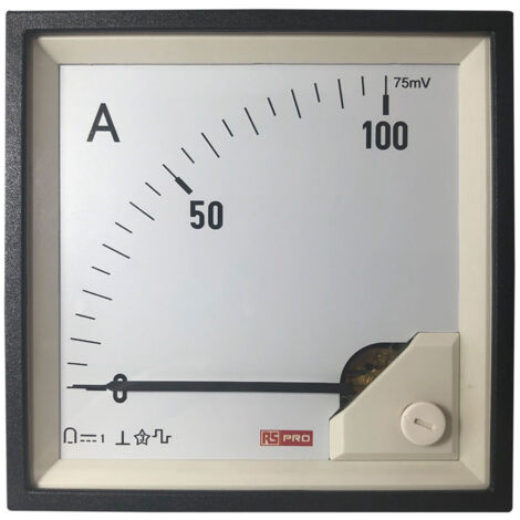 Ampèremètre analogique de panneau V c.c. RS PRO, 96mm x 96mm ( Prix pour 1 ) (1/3)