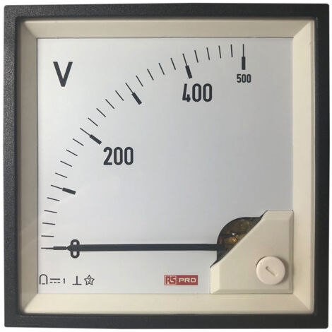 Ampèremètre analogique de panneau V c.c. RS PRO, 96mm x 96mm ( Prix pour 1 ) (1/3)