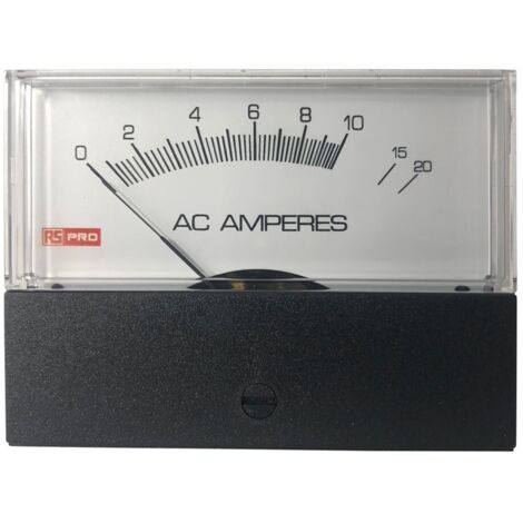 Ampèremètre analogique de panneau V c.a. RS PRO, Echelle 20 (Input)A, 76mm x 74mm ( Prix pour 1 ) (1/3)