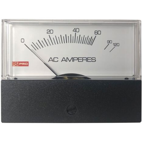 Ampèremètre analogique de panneau V c.a. RS PRO, Echelle 10 (Input) A, 120 (Scale) A, 76mm x 74mm ( Prix pour 1 ) (1/3)