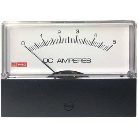 Ampèremètre analogique de panneau V c.c. RS PRO, Echelle 5 (Input)A, 76mm x 74mm ( Prix pour 1 ) (1/3)