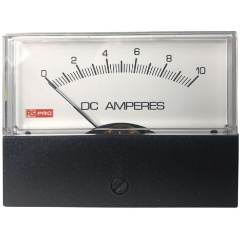 Ampèremètre analogique de panneau V c.c. RS PRO, Echelle 10 (Input)A, 76mm x 74mm ( Prix pour 1 ) (1/3)