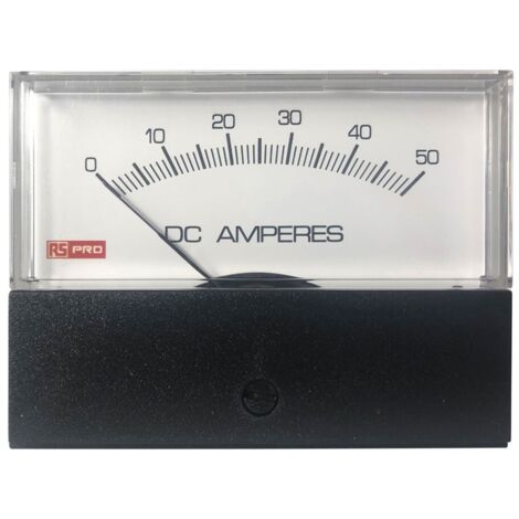Ampèremètre analogique de panneau V c.c. RS PRO, Echelle 50 (Input)A, 76mm x 74mm ( Prix pour 1 ) (1/3)